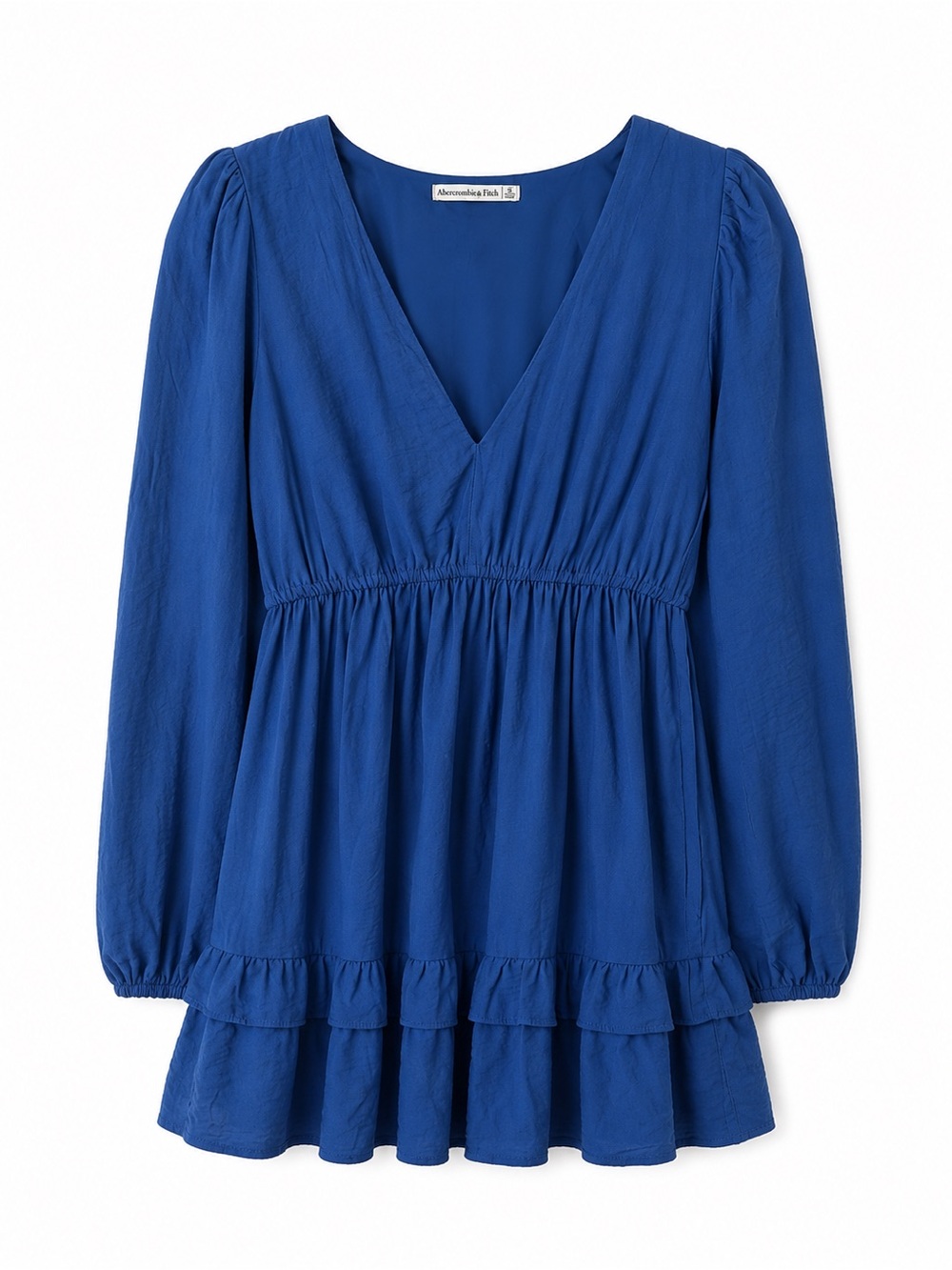 Abercrombie & Fitch Royal Blue Long Sleeve Ruffle Hem Mini Dress